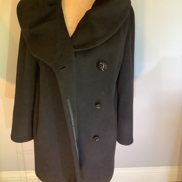 Cinzia Rocca Black 100% Virgin Wool Coat -8 - Picture 10 of 16